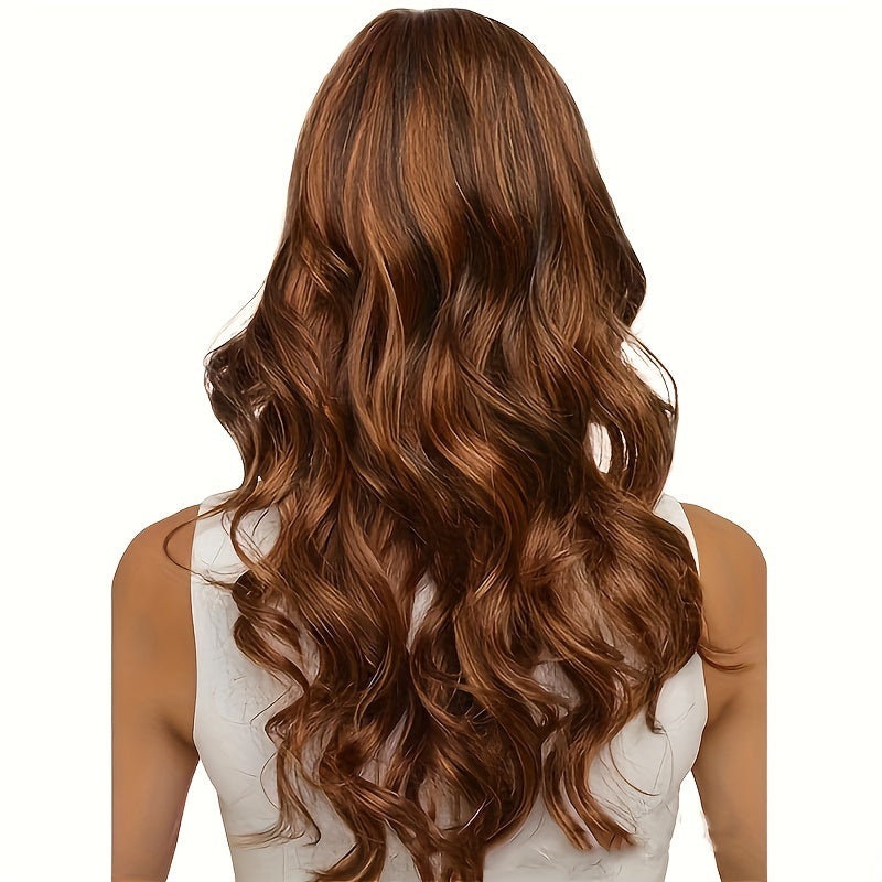 A 30-Inch Long Curly Wig Featuring Large Waves, Designed for a Fashionable Look, Made from Synthetic Fibers, Providing Full Head Coverage