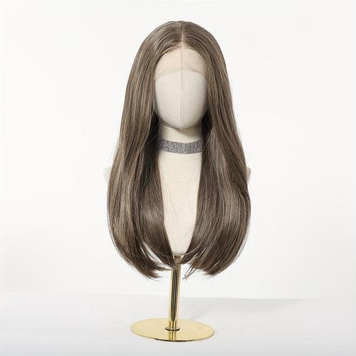 13x4 HD Transparent Front Lace Wig Glueless - 22Inch Straight Maroon Synthetic Hair with Natural Look & Comfort Fit | High-Temp Fiber for Daily Wear, Parties,, Music Events | Suitable for Skin Tones (No Glue Required)