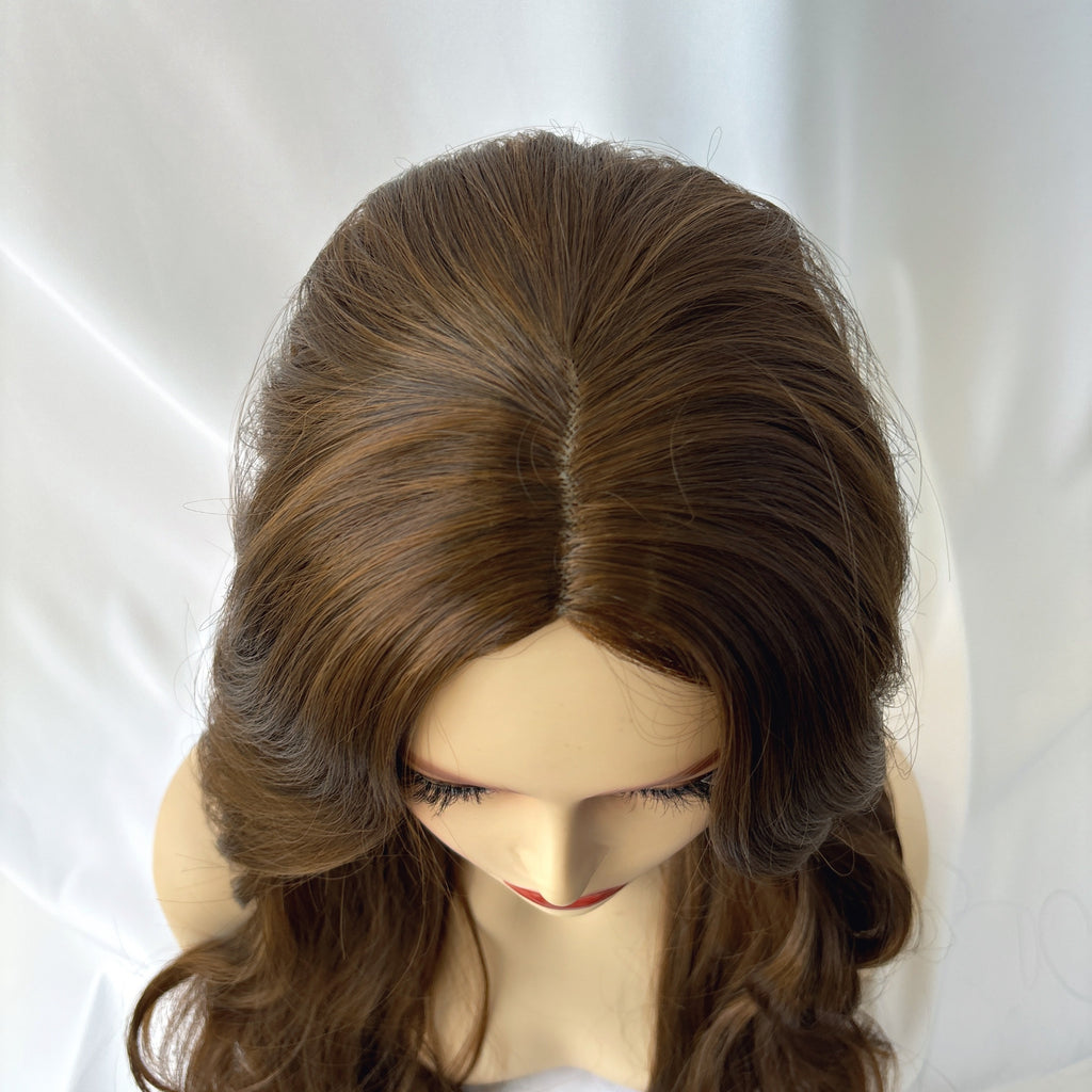 A 30-Inch Long Curly Wig Featuring Large Waves, Designed for a Fashionable Look, Made from Synthetic Fibers, Providing Full Head Coverage