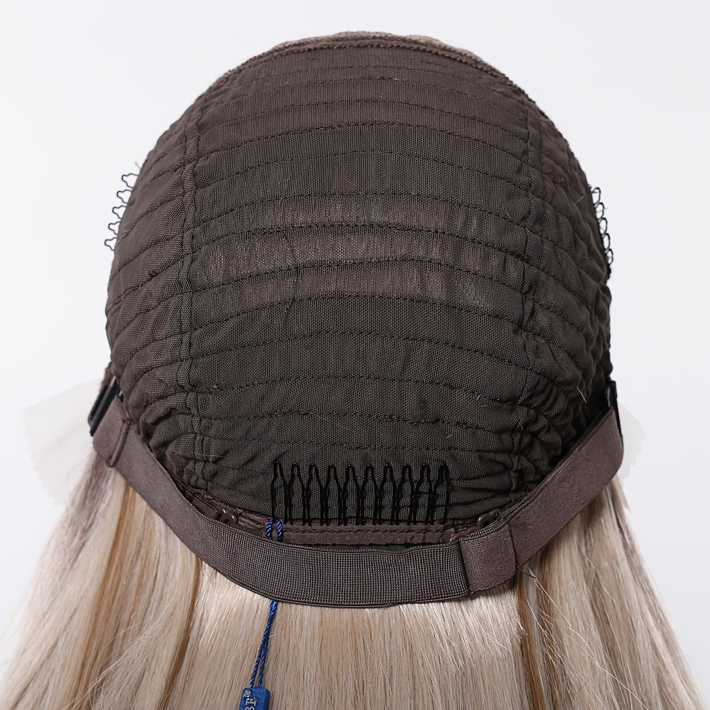 13X6 HD Lace Front Wig, 26 Inches of Smooth Ash Blonde Gradient Ultra-Long Straight Hair Wig, Density Memory, Comfortable And Non-Restrictive Lace Cap, Suitable for Daily Commuting, Fashion Events, And Versatile Styling