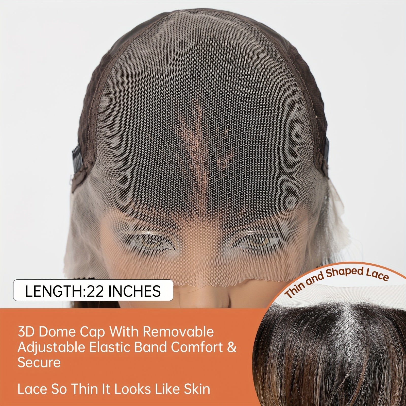 22-Inch Brown Straight Synthetic Lace Front Wig with 13X6 HD Transparent Lace, Designed for Daily Use, Christmas, Music Festivals, And Parties, Offering a Appearance And Comfortable Fit