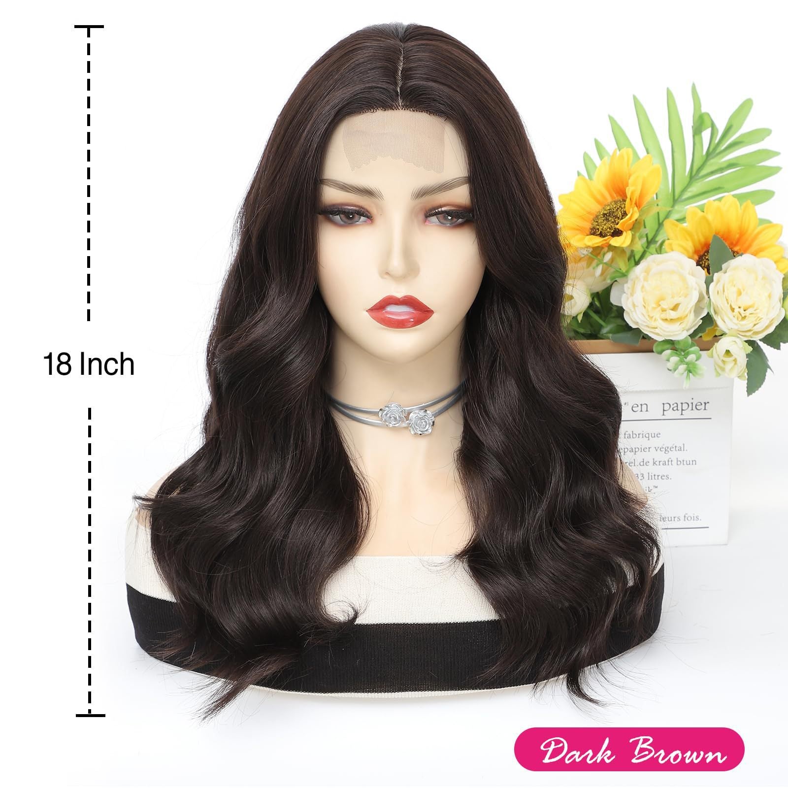 European and American Style Women'S Wig | Small Lace Detail, Center Part, Short Curly Hair with Large Waves, Synthetic Fiber, Suitable for Everyday Wear and Formal Occasions