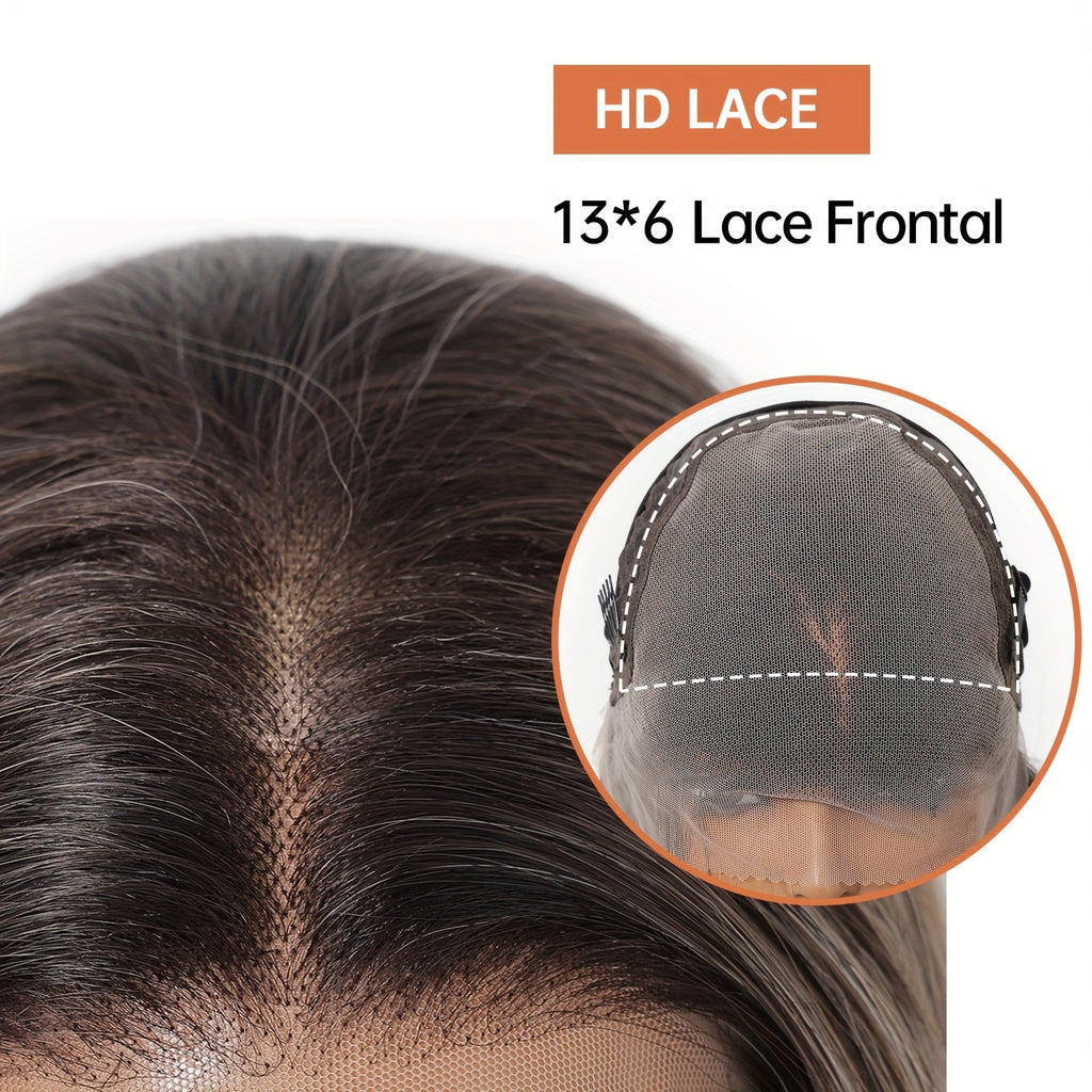 26-Inch Straight Synthetic Wig\u002F13X6 HD Transparent Lace\u002FGlueless Design\u002FPre-Plucked\u002FDaily Wear\u002FParties\u002FComfortable Fit\u002FStylish\u002FVersatile for Women