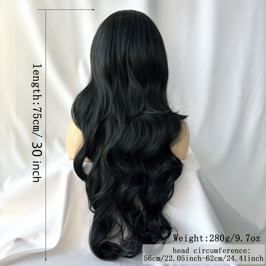 A 30-Inch Long Curly Wig Featuring Large Waves, Designed for a Fashionable Look, Made from Synthetic Fibers, Providing Full Head Coverage