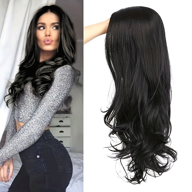 A 30-Inch Long Curly Wig Featuring Large Waves, Designed for a Fashionable Look, Made from Synthetic Fibers, Providing Full Head Coverage