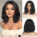 Women's Short Black Curly Wig with Volume - -Resistant Synthetic Hair Suitable for Parties, Cosplay & Daily Wear - Short Cut, Look, -Stylable Fiber (No Lace Front)