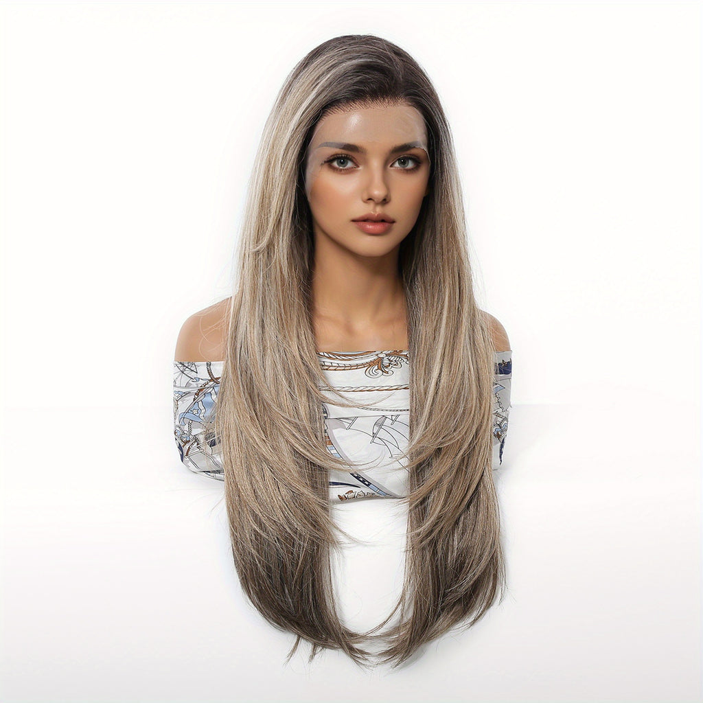 26-Inch Straight Synthetic Wig\u002F13X6 HD Transparent Lace\u002FGlueless Design\u002FPre-Plucked\u002FDaily Wear\u002FParties\u002FComfortable Fit\u002FStylish\u002FVersatile for Women