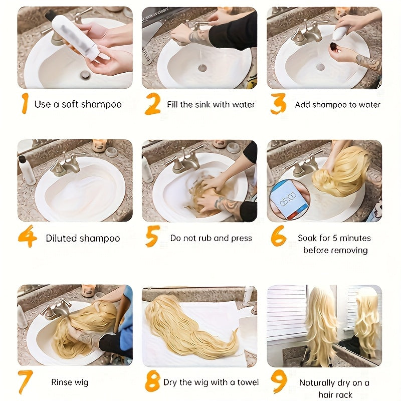 Women's White Golden & Orange Short Curly Synthetic Wig with Bangs - Temporary Hair for Cosplay, Party, Music Festival - Volume & Festival-Ready Hairstyle (Costume Wig)