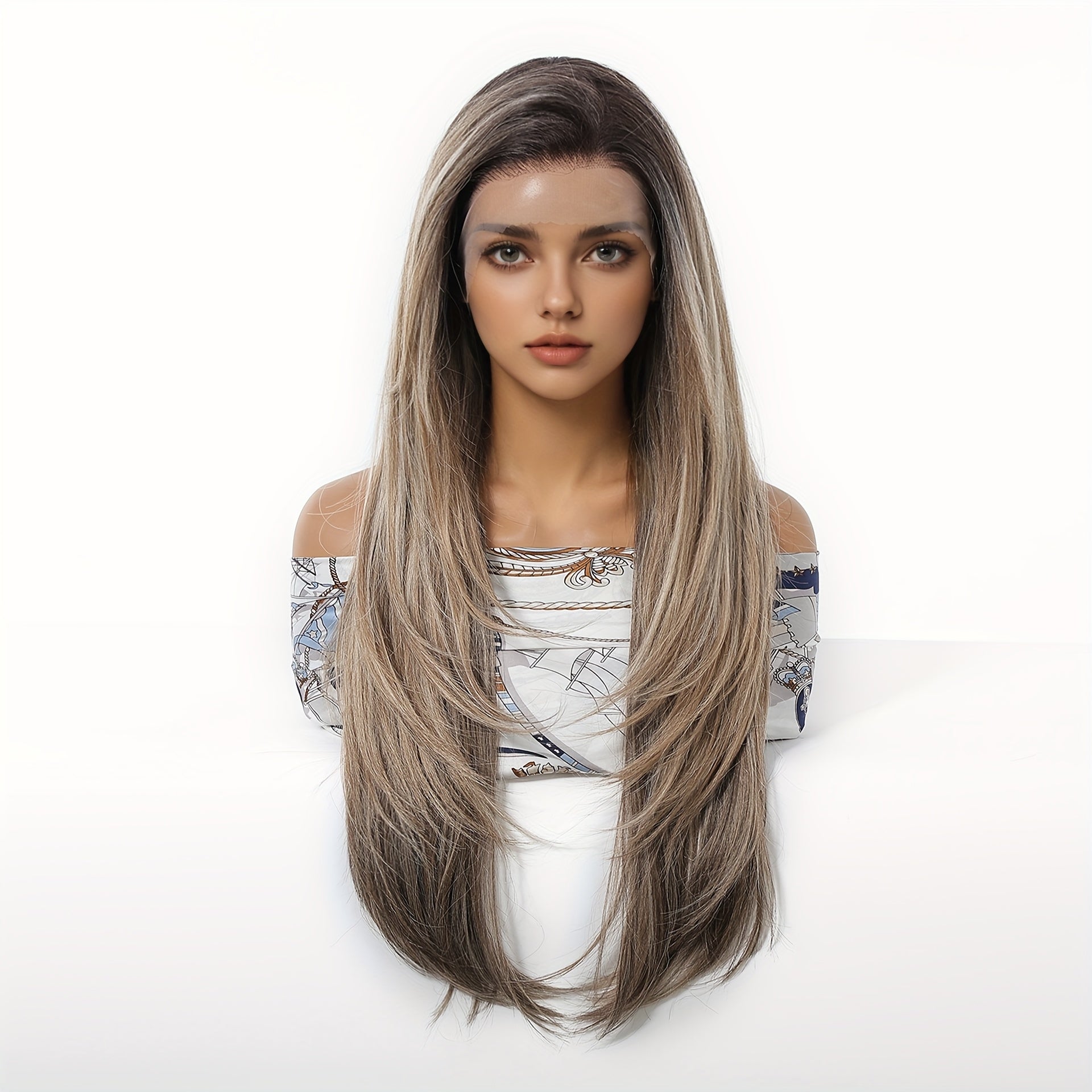 26-Inch Straight Synthetic Wig\u002F13X6 HD Transparent Lace\u002FGlueless Design\u002FPre-Plucked\u002FDaily Wear\u002FParties\u002FComfortable Fit\u002FStylish\u002FVersatile for Women