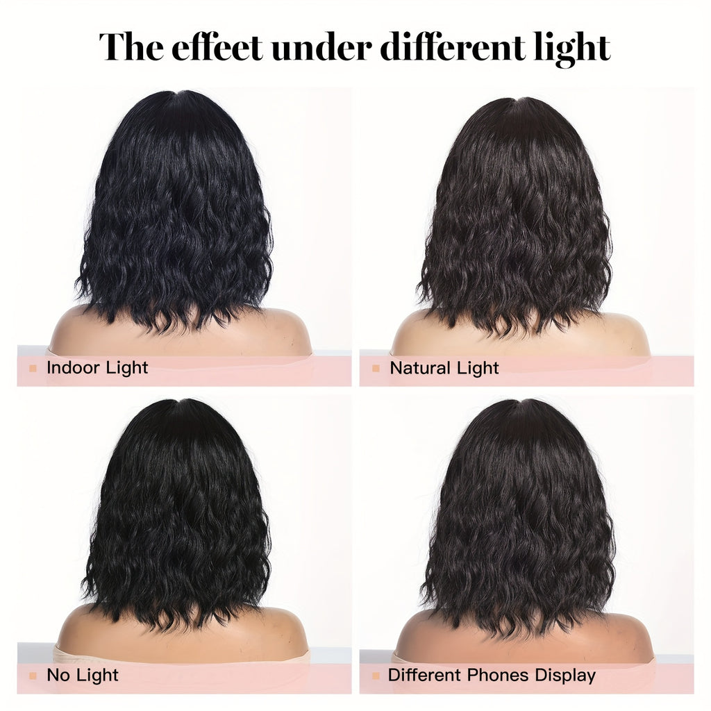 Women's Short Black Curly Wig with Volume - -Resistant Synthetic Hair Suitable for Parties, Cosplay & Daily Wear - Short Cut, Look, -Stylable Fiber (No Lace Front)