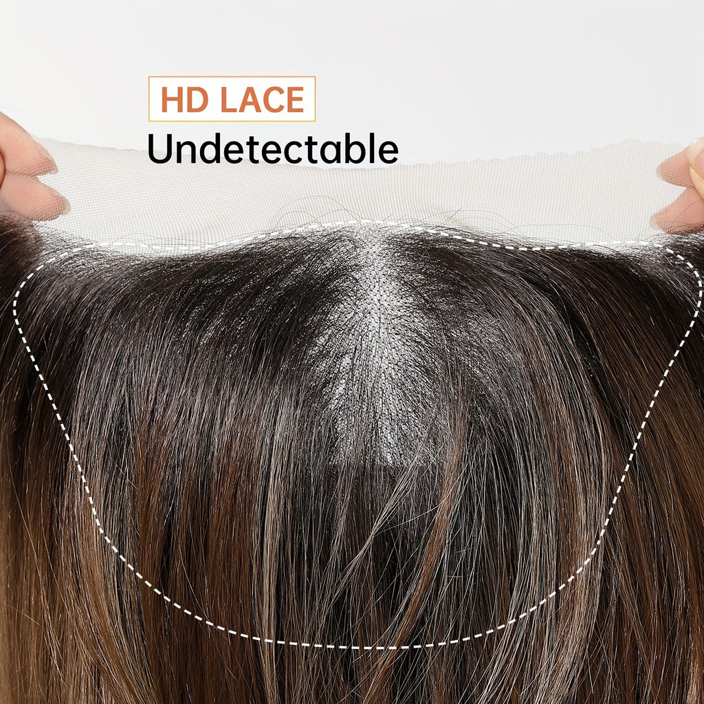 22-Inch Brown Straight Synthetic Lace Front Wig with 13X6 HD Transparent Lace, Designed for Daily Use, Christmas, Music Festivals, And Parties, Offering a Appearance And Comfortable Fit