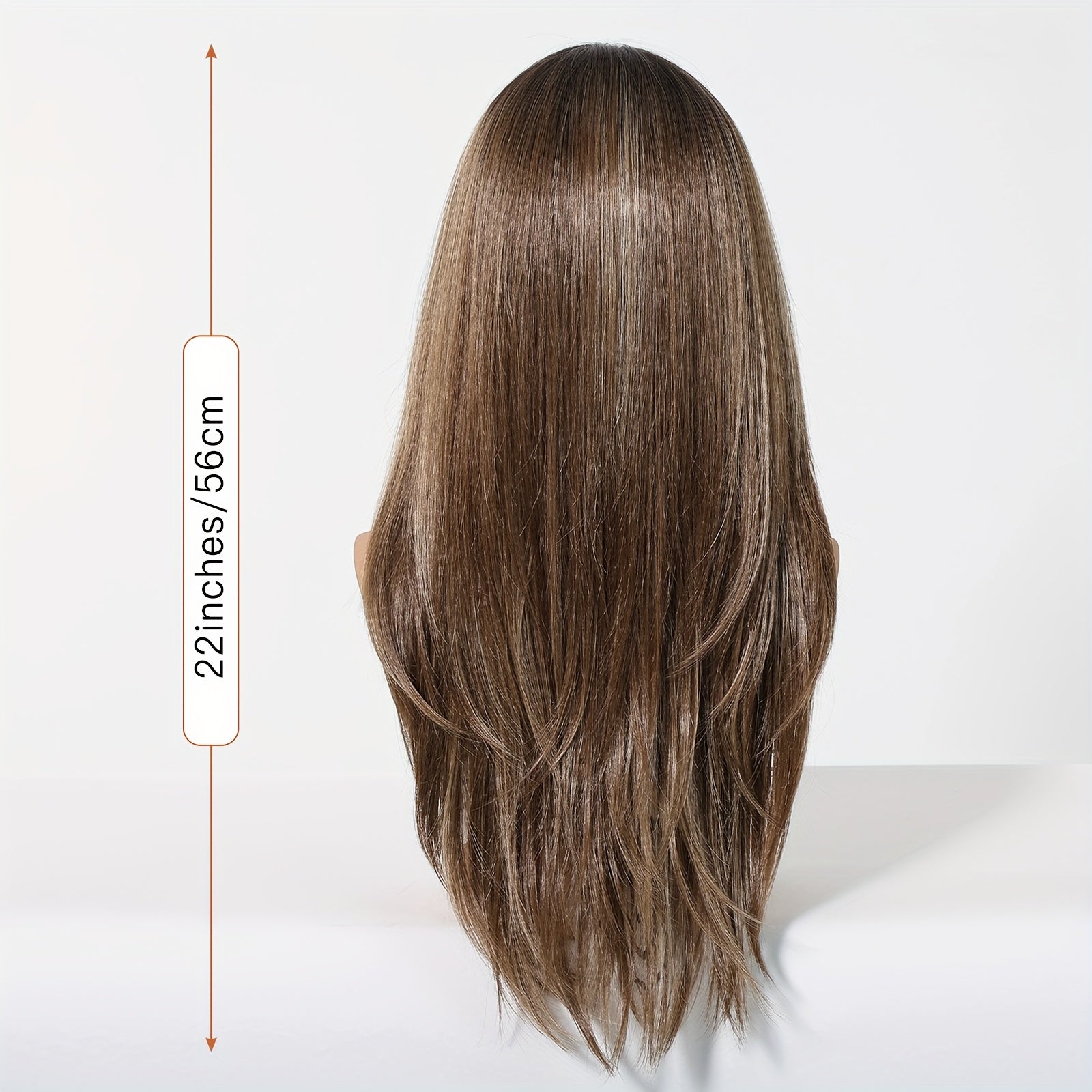22-Inch Brown Straight Synthetic Lace Front Wig with 13X6 HD Transparent Lace, Designed for Daily Use, Christmas, Music Festivals, And Parties, Offering a Appearance And Comfortable Fit